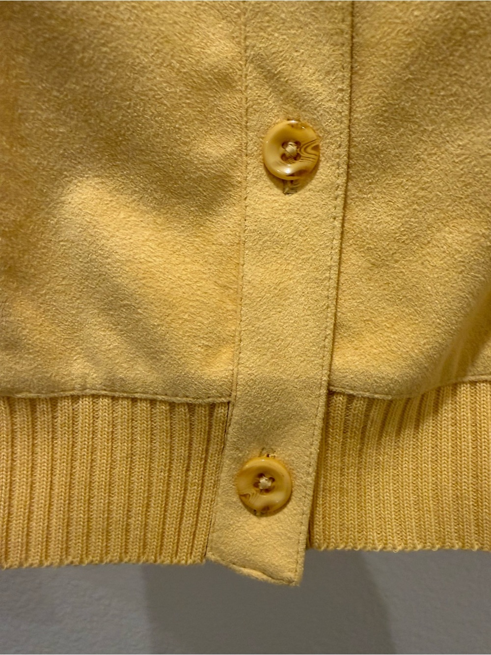 Vintage 80s Bullocks Wilshire cardigan 100% wool yellow knit collar size 34 S-M - Picture 14 of 16